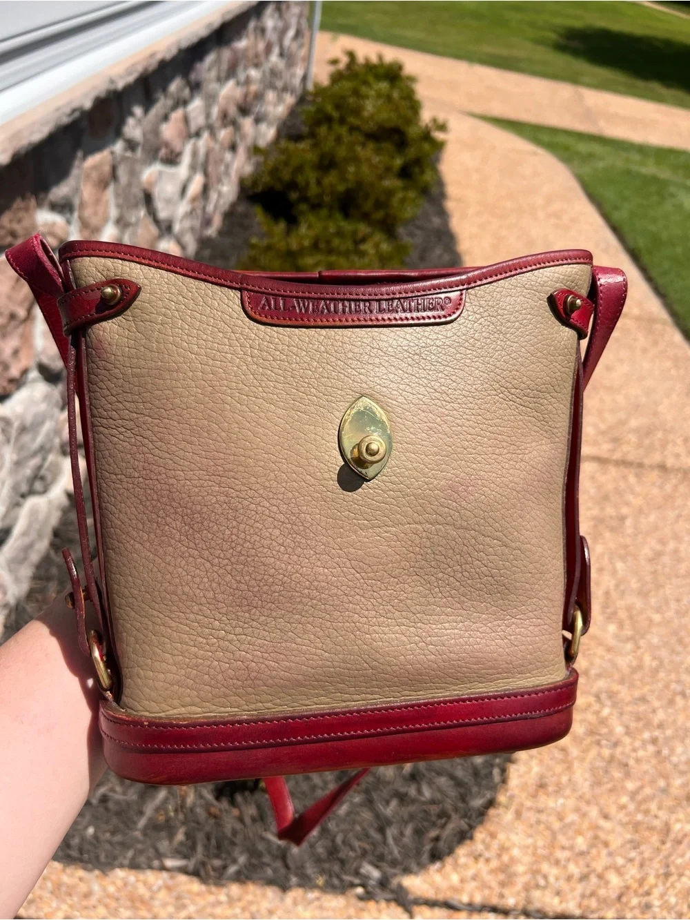 Vintage Dooney & Bourke Taupe Cavalry Spectator Bag